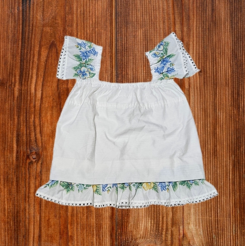 Handmade Cottage Core Floral Lace Top